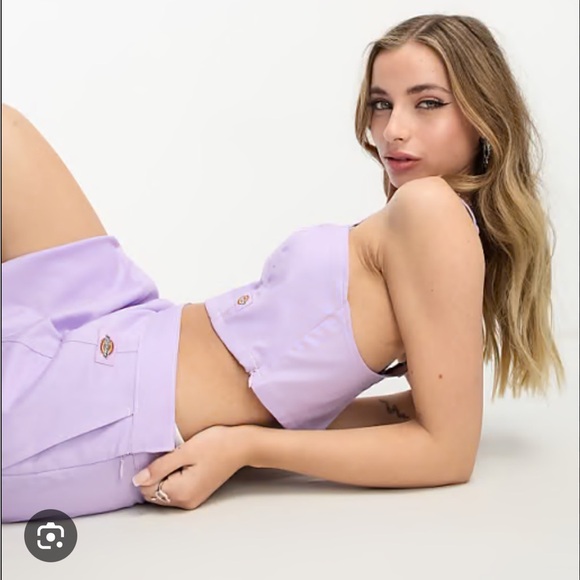 Dickies Whitford Pastel LavenderSlim Skirt with Slit Knee Size 27 - Picture 2 of 6